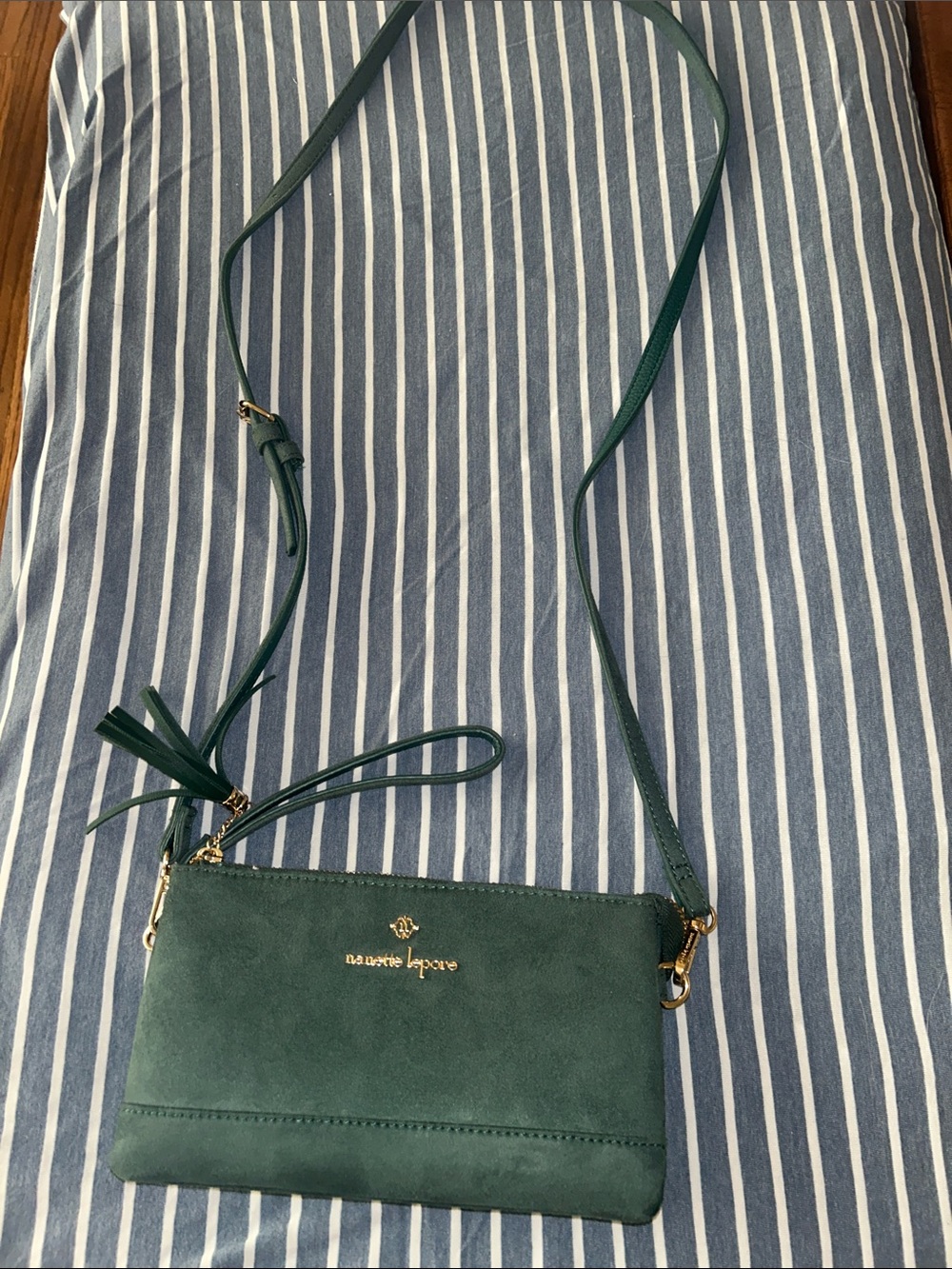 Nanette Lepore Teal Crossbody Wristlet with Gold Hardware